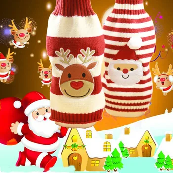Ziemas Karikatūra Suņu Apģērbu, Siltu Ziemassvētku Džemperis Maziem Suņiem Mājdzīvnieku Apģērbu, Kažoku, Tamborēšanas, Adīšanas Auduma Jersey Perro