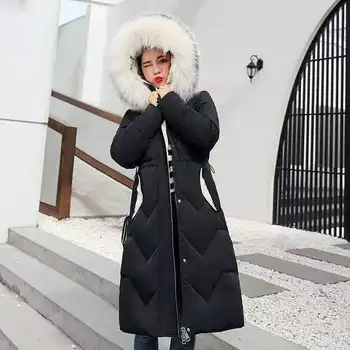 Ziemas jaka sievietēm jaunu 2020. gadam korejas vidēja garuma mētelis sievietēm uz leju kokvilnas jaka modes biezāka zaudēt parkas sieviete TYJTJY