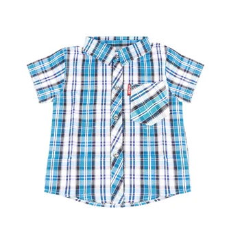 Zēnu krekls ar īsām piedurknēm pleds vasaras 2019 jauns bērnu bērnu krekls vīriešu krekls plāna sadaļu 2-9 gadus veci zēni pleds krekls