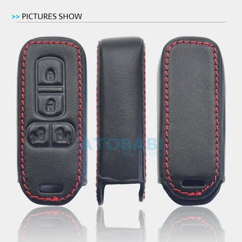 Ādas Automašīnas Atslēgas Vāks Honda N BOX NBOX N-KĀRBA+ plus N Vagonu N-Viens 4 Pogas Smart Keychain Turētājs Tālvadības Aizsargātu Gadījumā