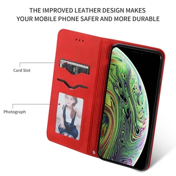 Ādas Kartes Turētāju Flip Case For Iphone 11 Pro Max 5.8 6.1 6.5 Collu Luksusa mīksta Āda Magnētisko Silikona Maks Stāvēt Grāmatas Vāka
