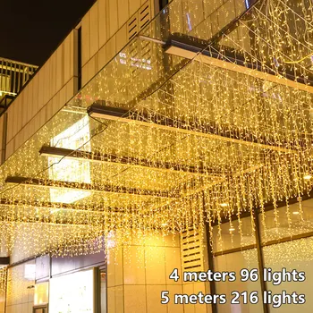 Āra LED Aizkaru Lāsteku String Apgaismojums, Ziemassvētku Apgaismojums Kāzu Vainags Svētku Gaismas Dārza Mall Puse Dekori Lampas 4 / 5M
