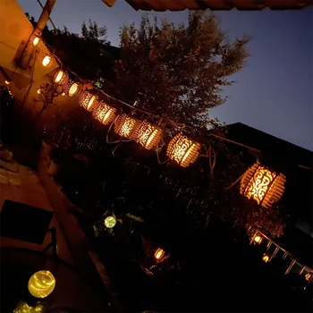 Āra Saules Laternas, Dārza String Gaismas LED Solārās Lampas Ūdensizturīgs Karājas Laternu Apdare, Terases Mirgo Liesmas Gaismas